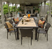 Patio Wicker Extendable Dining Set on Sale