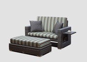 Buy All Weather Wicker Loveseat with Storage Ottoman 