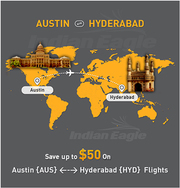 Austin to Hyderabad Flights | Indian eagle